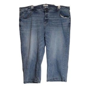 Lane Bryant Mid-Rise Wide Leg Crop Size 26 Stonewash Blue